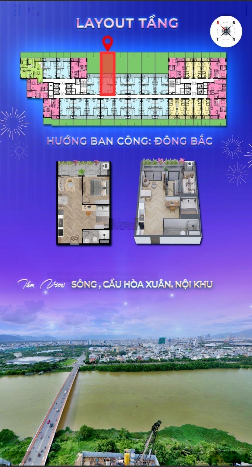 Hot hot , 800tr có ngay căn 1pn+ sun cora tower không gian rộng, giá tốt giai đoạn đầu ,
