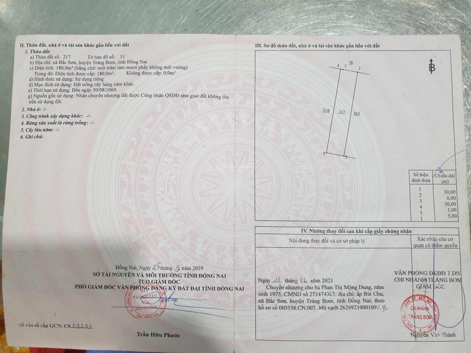 Đất rộng và rẻ nhất chợ Phú Sơn - KCN Sông Mây - Trảng Bom - Đồng Nai