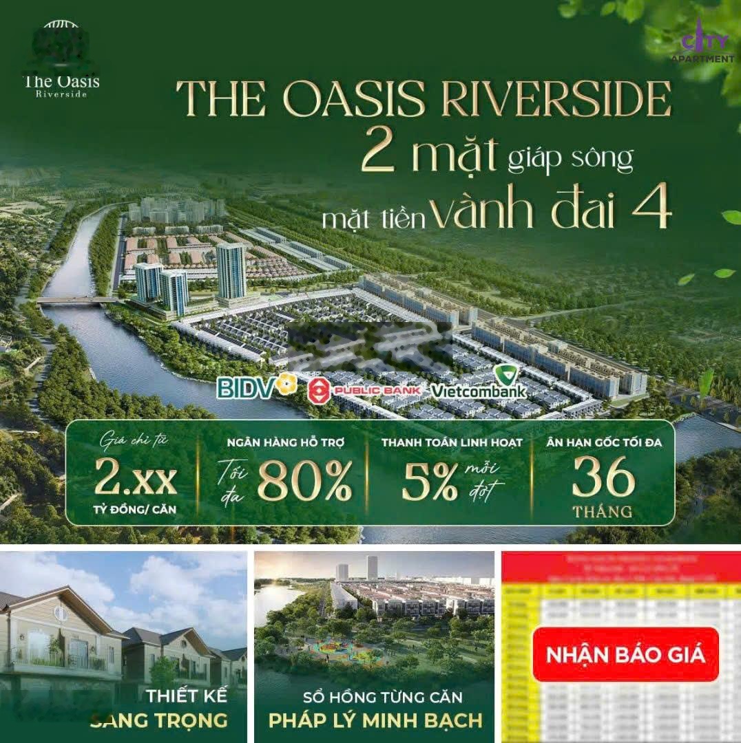Bán biệt thự song lập The Oasis Riverside - vị trí ven sông, giá chỉ từ 3,6 tỷ, hỗ trợ vay đến 80%