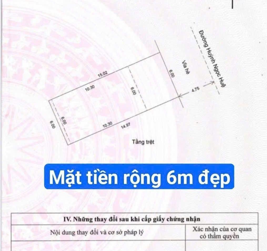 Mặt tiền đường 10m5 Huỳnh Ngọc Huệ. Gần Điện Biên Phủ, đoạn đẹp - DT: 90m2 ngang 6m