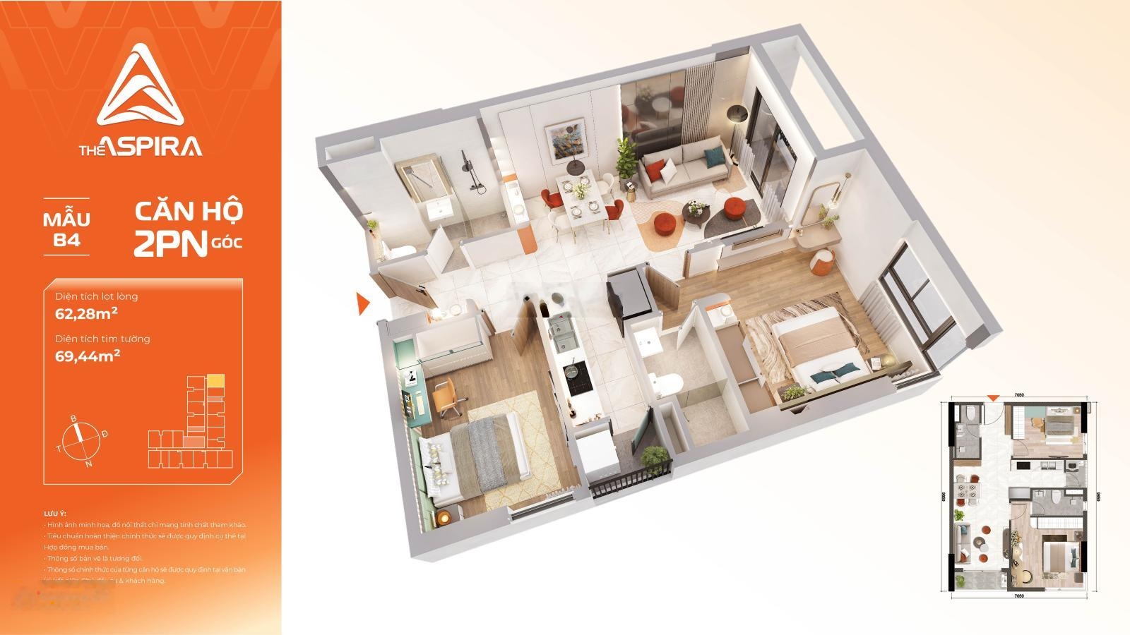 Hot | Căn 2PN 2wc 69m² sát ga metro | TĐ XD T24/30 | giá 38 tr/m2 | TT ~ 6,8 triệu/tháng