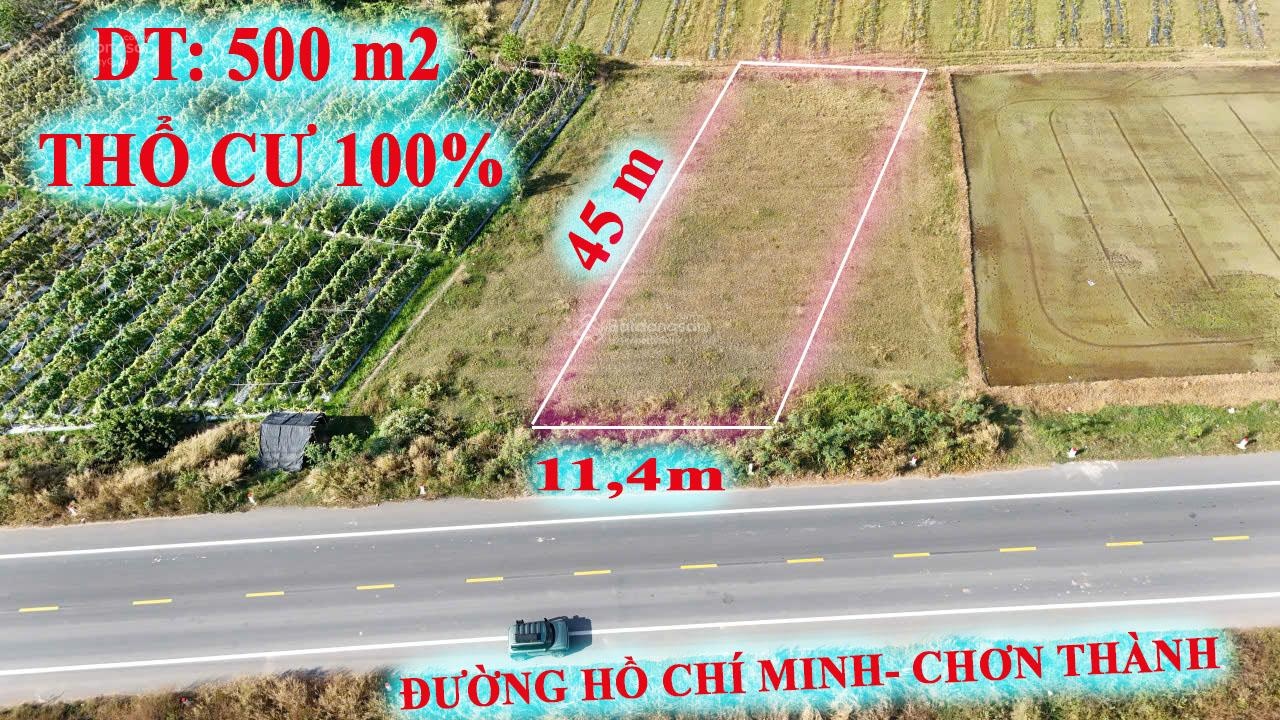 500 m2 đất thổ cư, mặt tiền gần trung tâm hành chính Tây Ninh (Đức Hòa, Long An cũ)