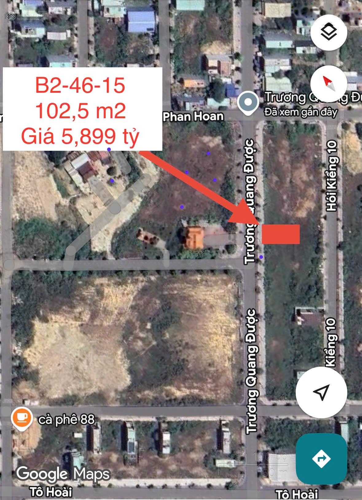 Duy nhất lô Trương Quang Được, Hoà Xuân, giá chỉ hơn 57tr/m2 ngay mặt tiền 102,5m2