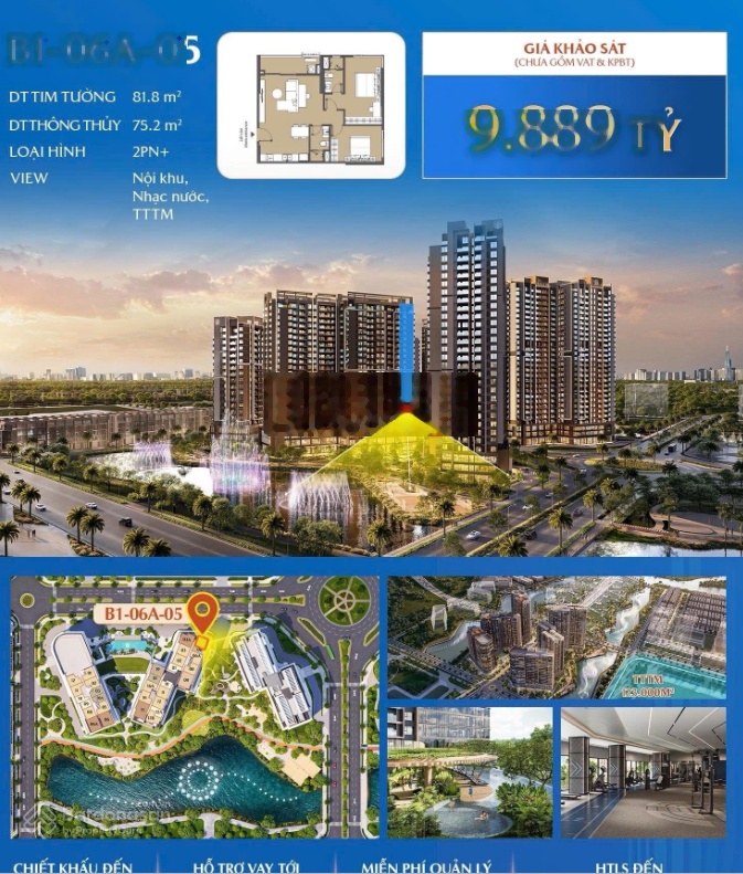 Suất nội bộ 2PN+ CT4 Masteri Cosmo Central