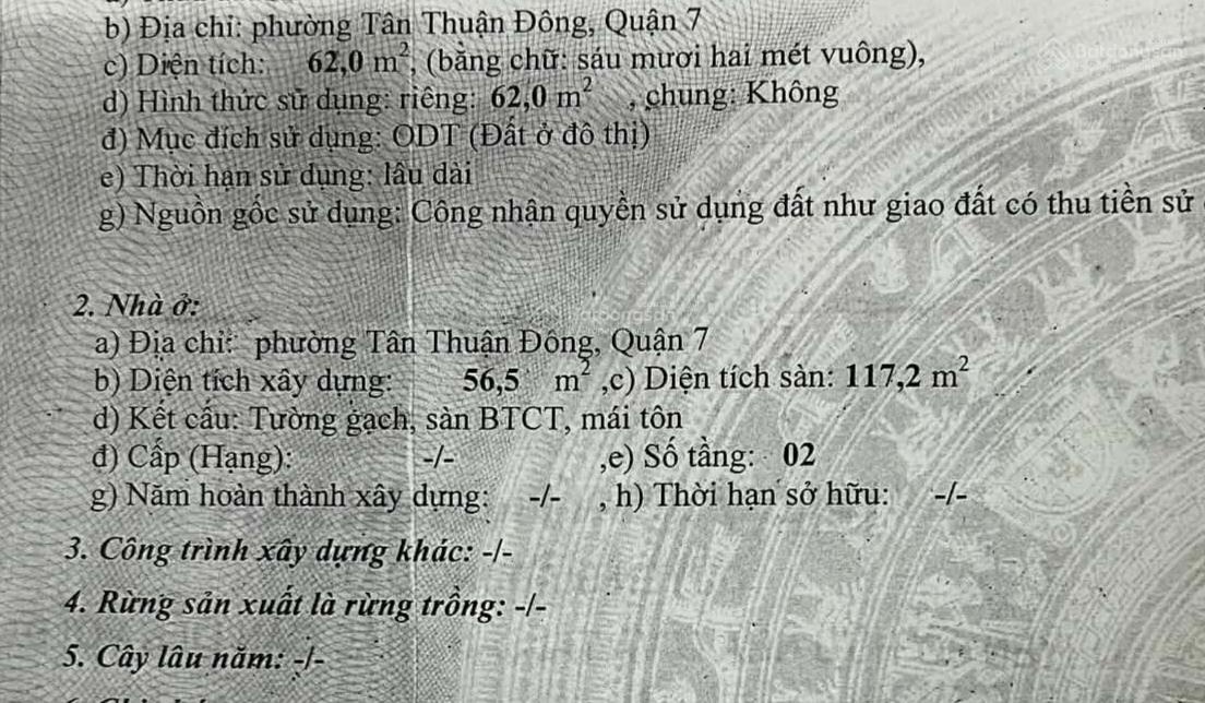 Hẻm xe hơi 63 m² chỉ 6.3 tỷ sát mặt tiền đường Huỳnh Tấn Phát, không quy hoạch, 2 tầng hoàn công