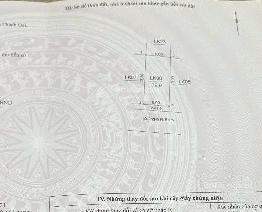 Siêu phẩm rẻ nhất ĐG Mả Tre, Sinh Quả, Bình Minh, Thanh Oai. Diện tích 79.9m2, mặt tiền rộng 6m