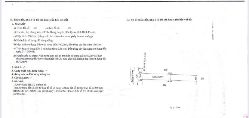 Bán sỉ 15 nền ngay chợ Tân Hưng. DT: 5*50m /100m2 TC. Giá chỉ 250 triệu