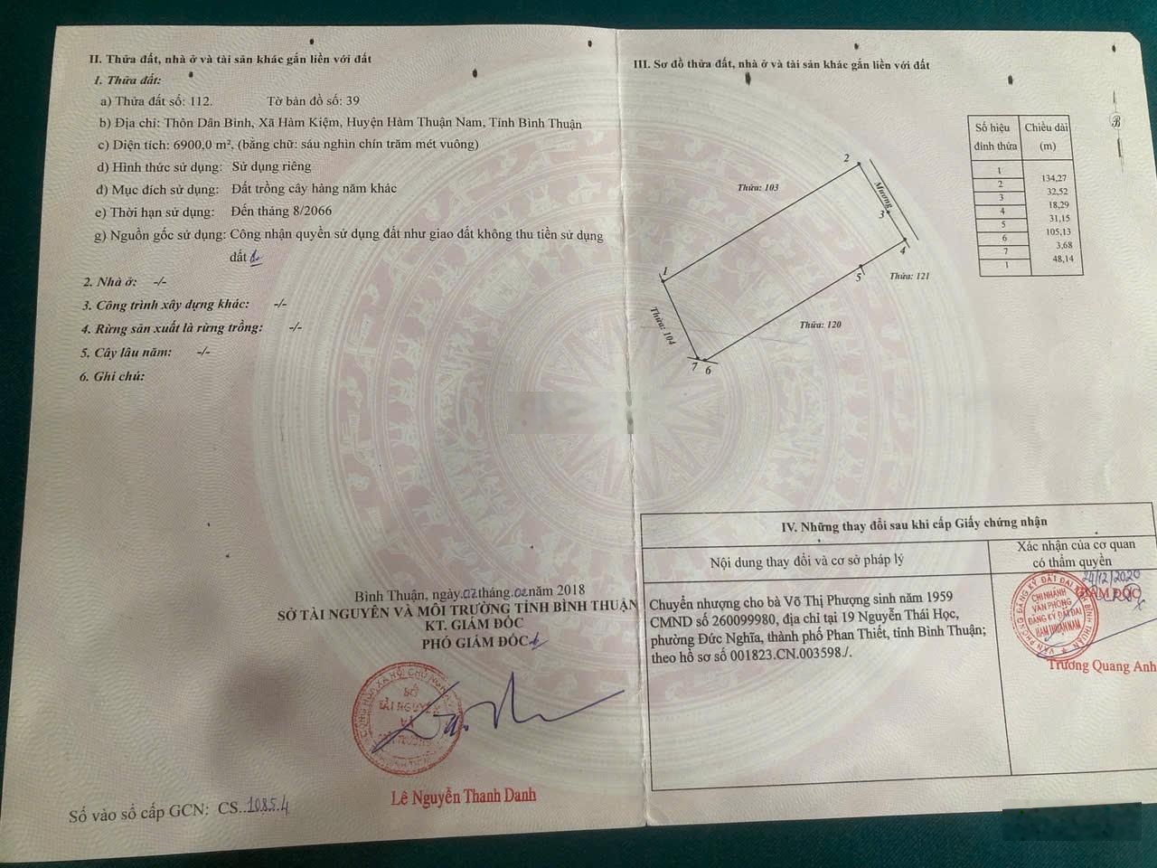 4.4ha đất mặt tiền đường dẫn cao tốc tại Hàm Kiệm, Hàm Thuận Nam, Bình Thuận