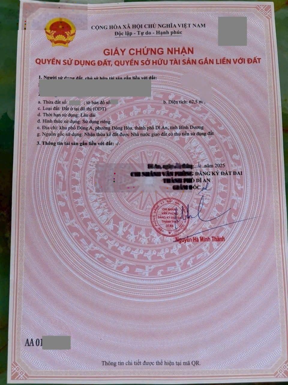 Đất đẹp khu tái định cư Đông Hòa C, phường Đông Hòa, Tp Dĩ An