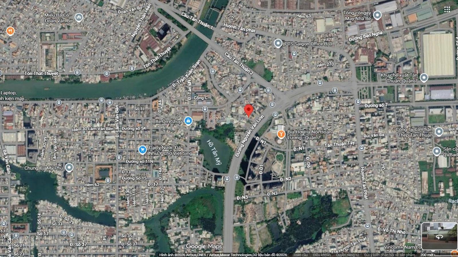 Hẻm xe tải 10m - gần cầu tân thuận quận 7- giáp quận 4- nguyễn văn linh - 78m2 - 1 tầng - giá 9tỷ5