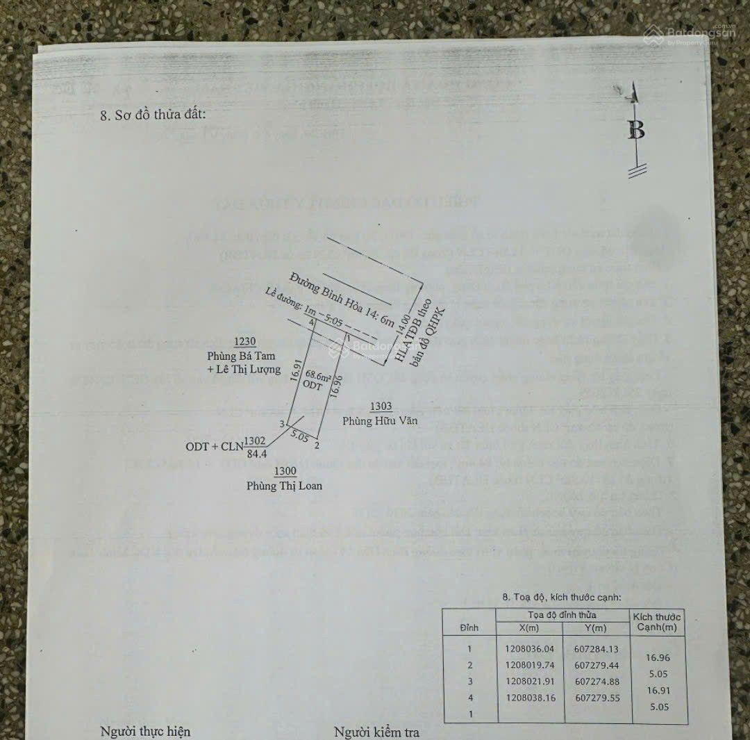 Đất bình hoà 14 ngay mat tiền sát đường Nguyễn du giâ 3ty800