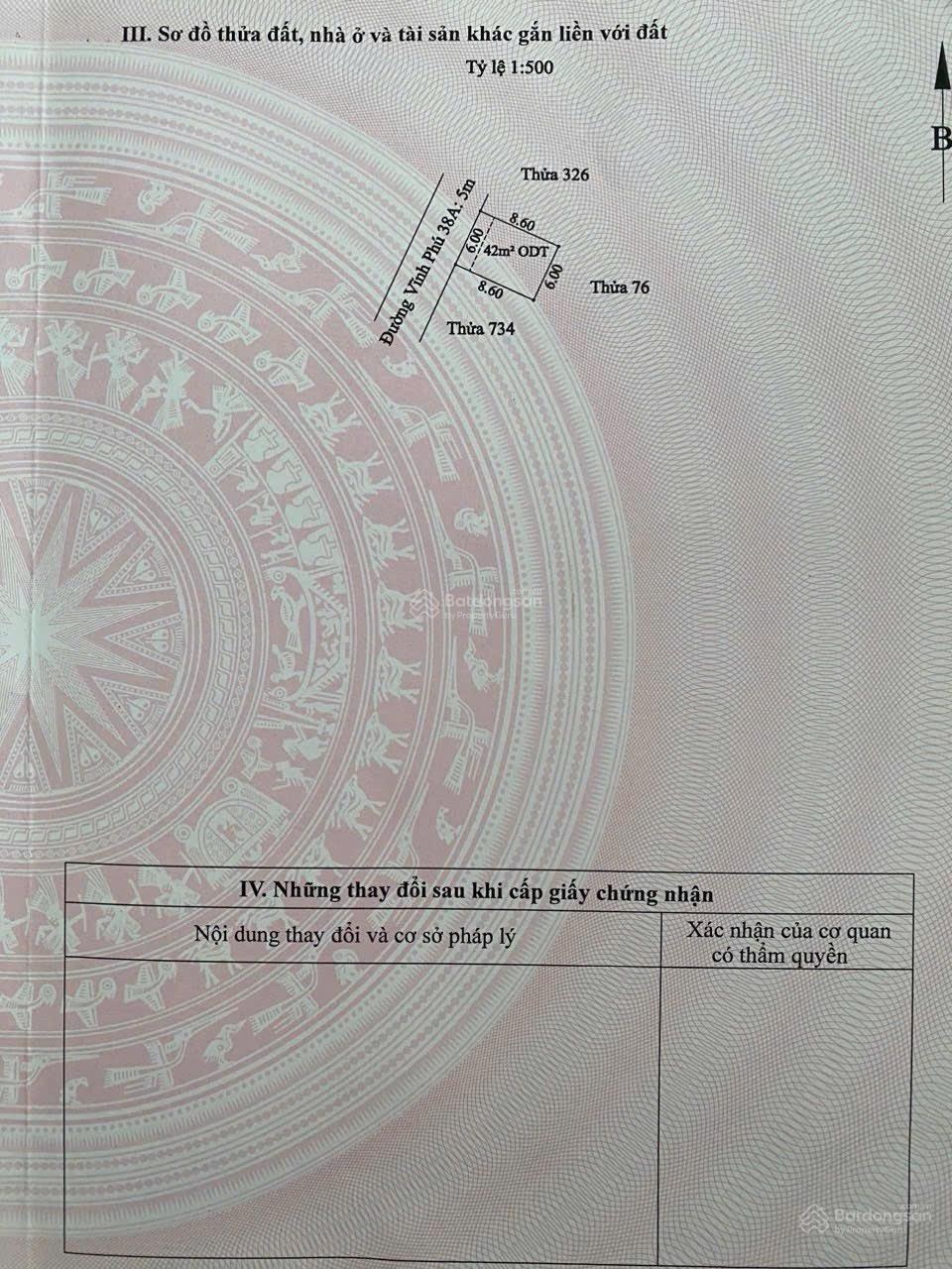 Kẹt tiền bán đất Vĩnh Phú 38A ngay cầu Phú Long DT 52m² full thổ cư | đường nhựa 6m