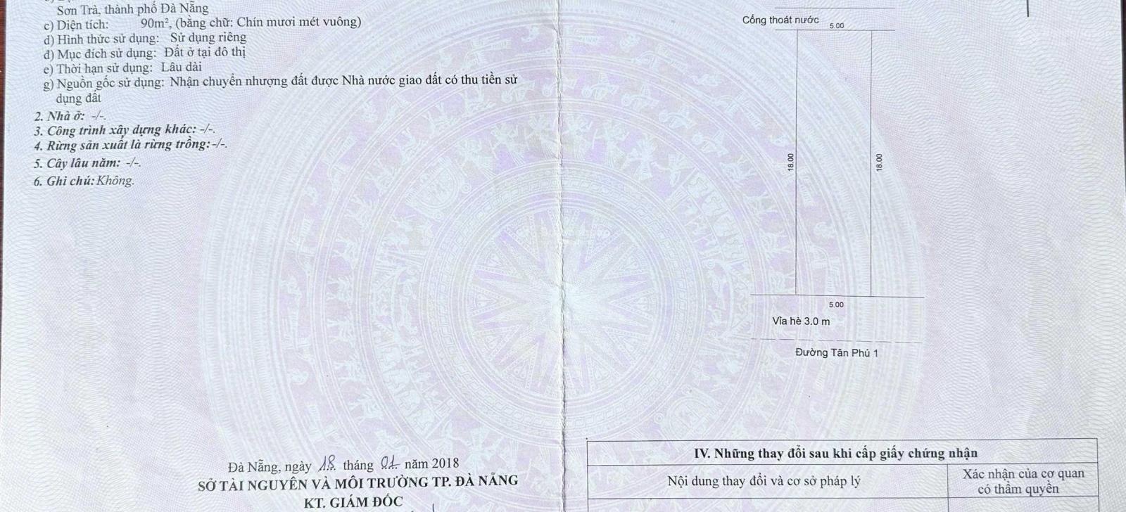 Bán đất tại Đường Tân Phú 1, 10,3 tỷ, 90m2, mặt tiền 5m, pháp lý đầy đủ