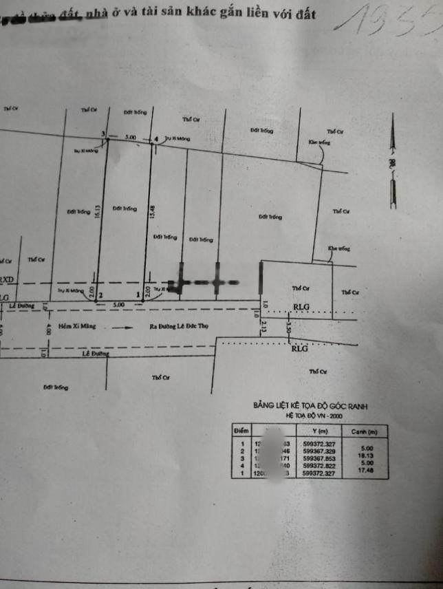 Bán lô đất gần sông Vàm Thuật Lê Đức Thọ, P13, Gò Vấp. DT 5x18m, CN 89m, HXH 6m, giá 6.4tỷ