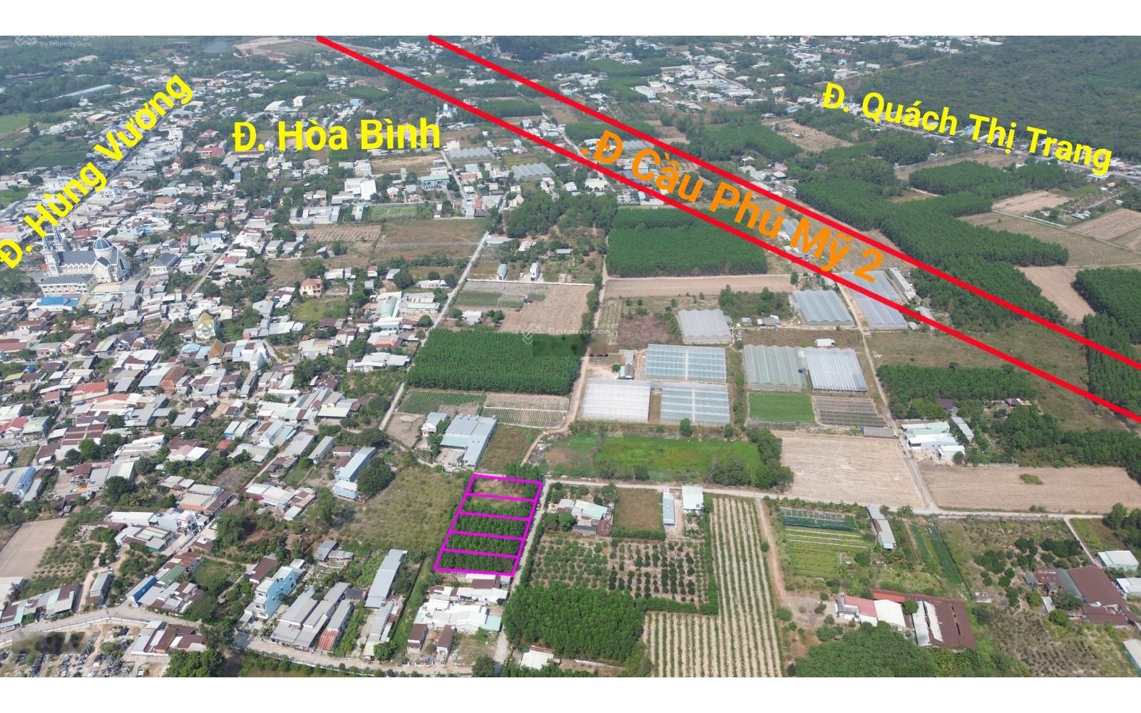 Đất nền sát đường dẫn lên cầu Phú Mỹ 2 , full thổ cu đường betong 6m tới tận đất