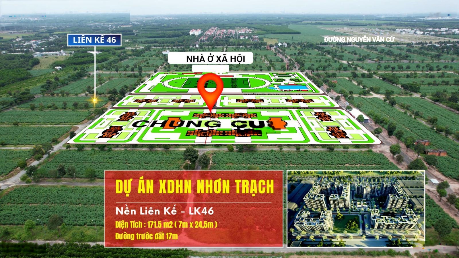 Chủ cần bán trước Tết nền Liên Kế 171 m2 dự án XDHN Nhơn Trạch