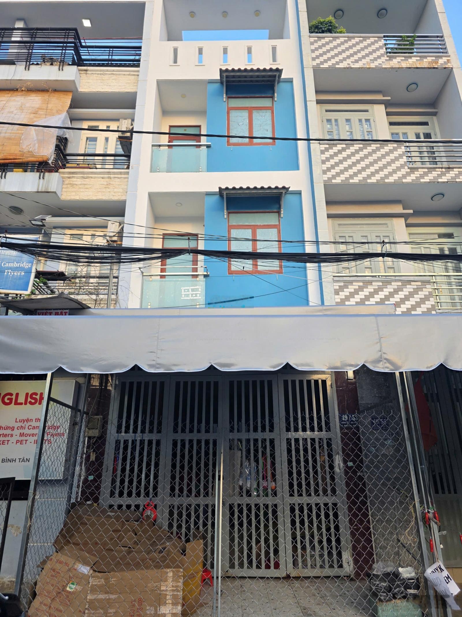 Bán nhà 4 tầng mặt tiền chợ Bình Long, phường Bình Hưng Hoà A, DT 4x17m, MTKD