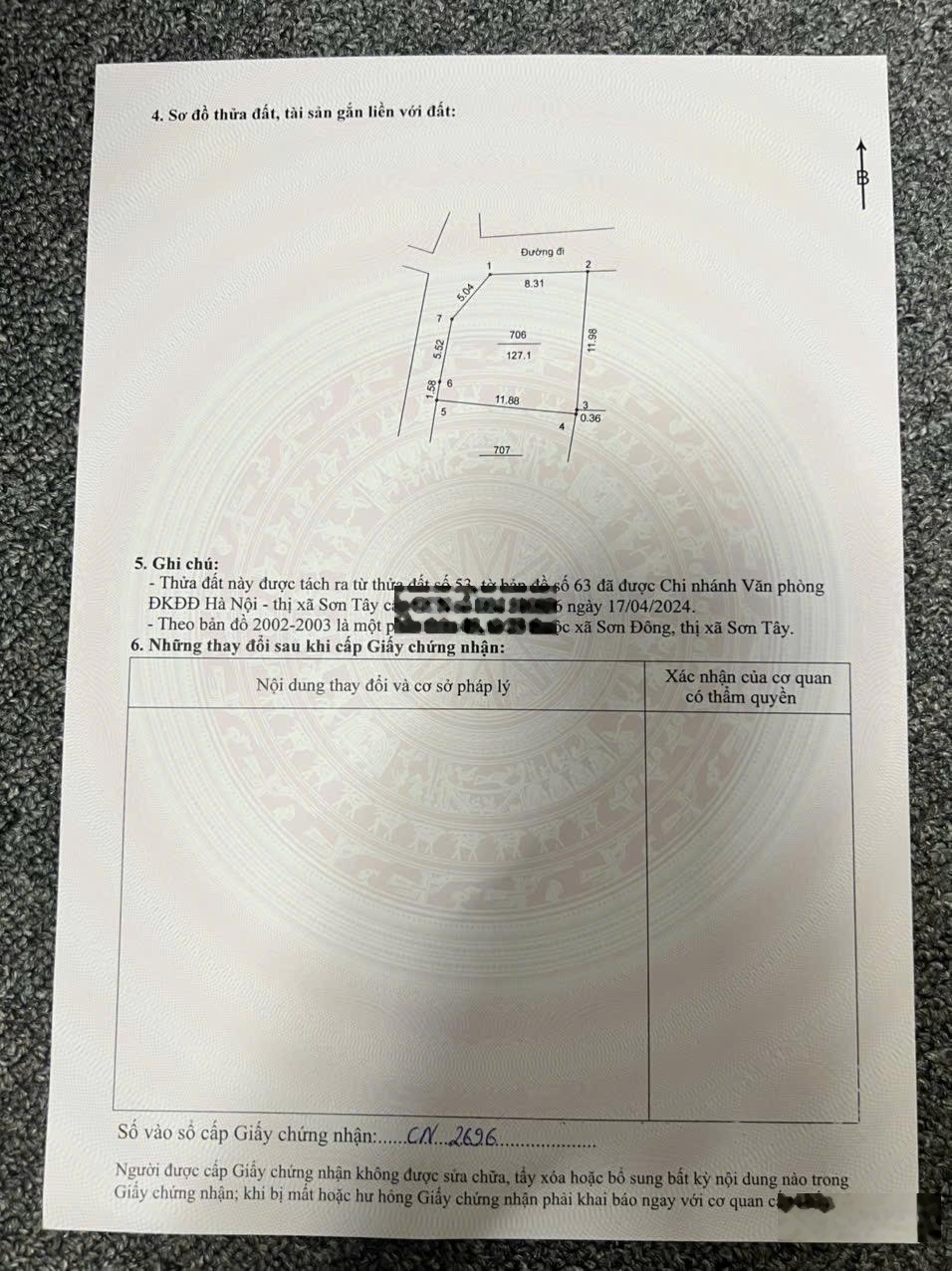 Cần bán lô đất Sơn Đông Sơn Tây Dt 127m lô góc, đường thông các ngả, ô tô quay đầu.