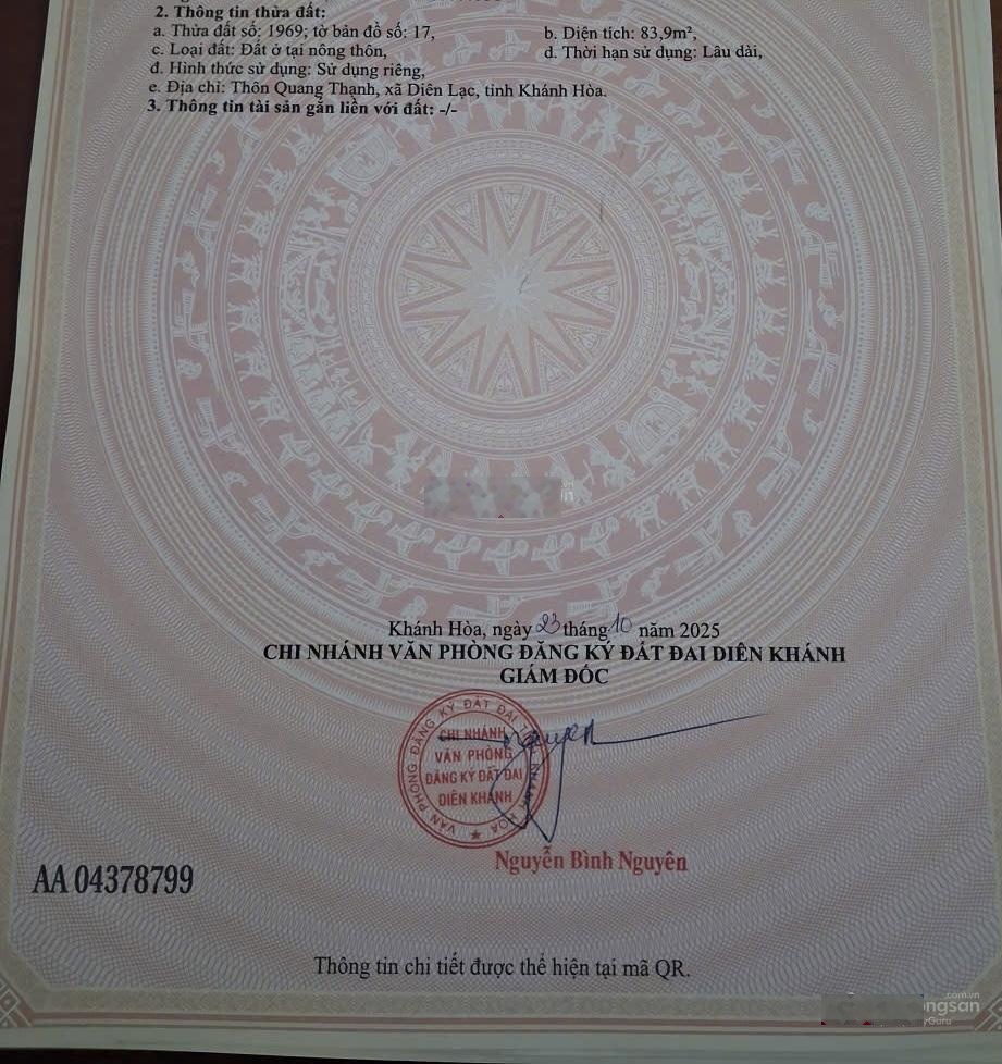 Đất thổ cư sổ hồng riêng Diên Hoà đường ô tô với 580 triệu