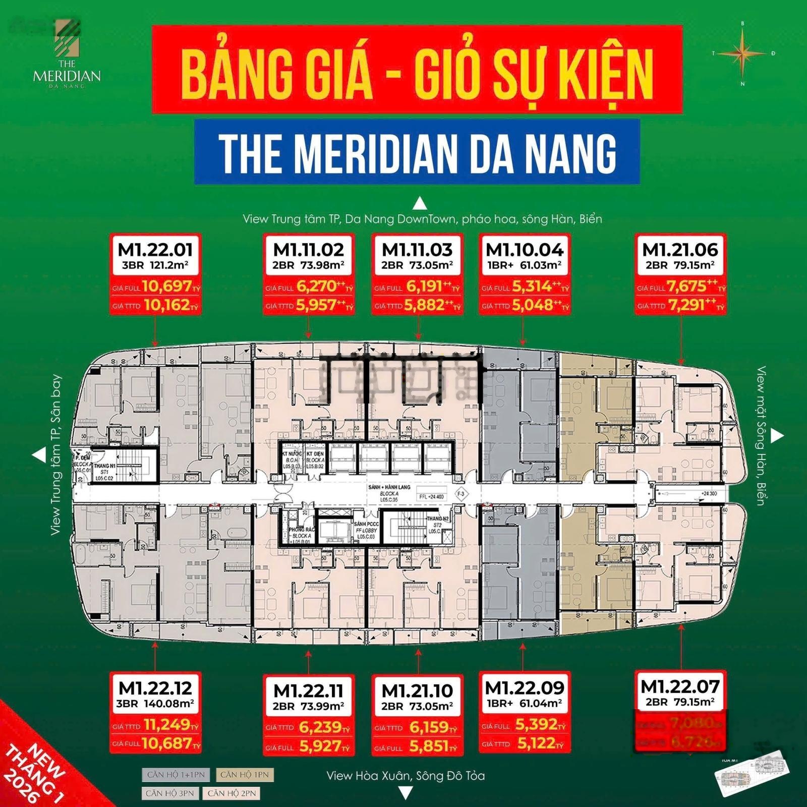 độc quyền các trục 01, 02,03,04,05,06 tầng cao dự án the medirian