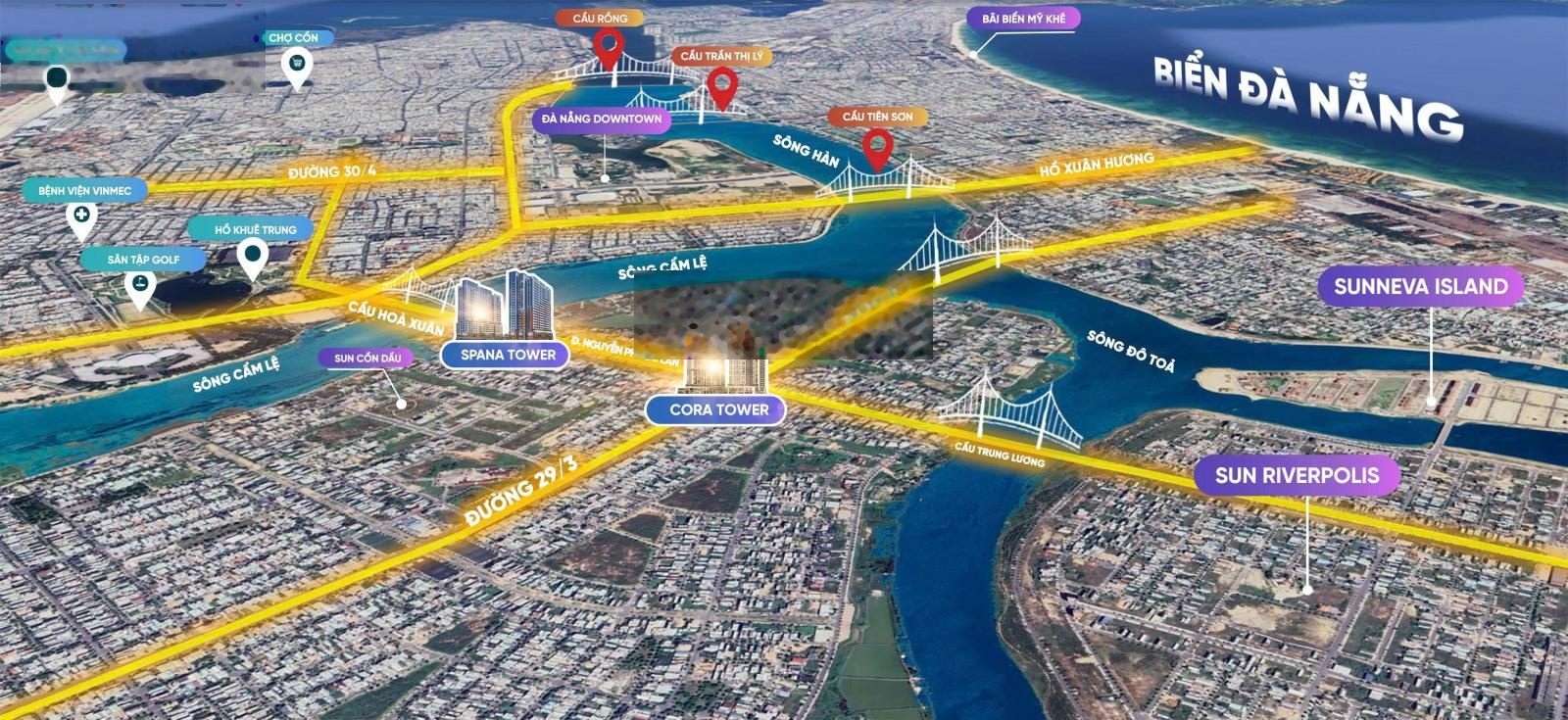 Căn hộ trung tâm Đà Nẵng - Sun Cora Tower - chỉ 2,9 tỷ - trả trước 800 triệu cho đến lúc nhận nhà