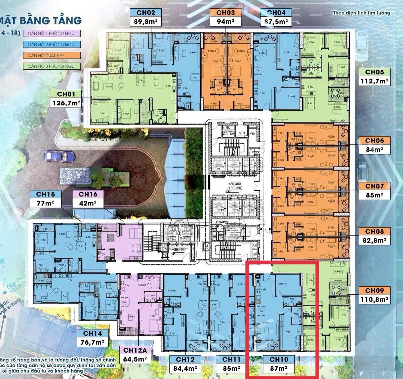 Hàng chủ đầu tư không chênh - 2n2w - 87m - full nội thất - có sổ đỏ lâu dài