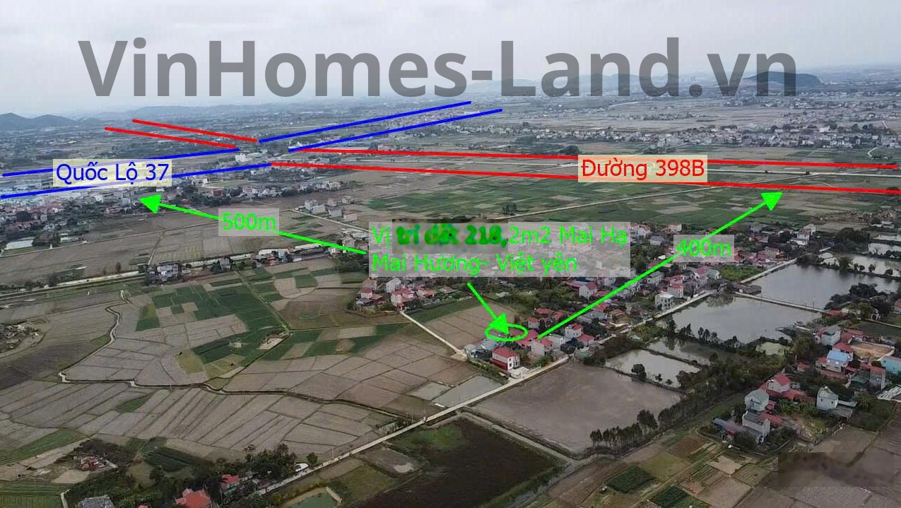 Bán đất tại Xã Hương Mai, Huyện Việt Yên, Bắc Giang, 1,15 tỷ, 218 m2