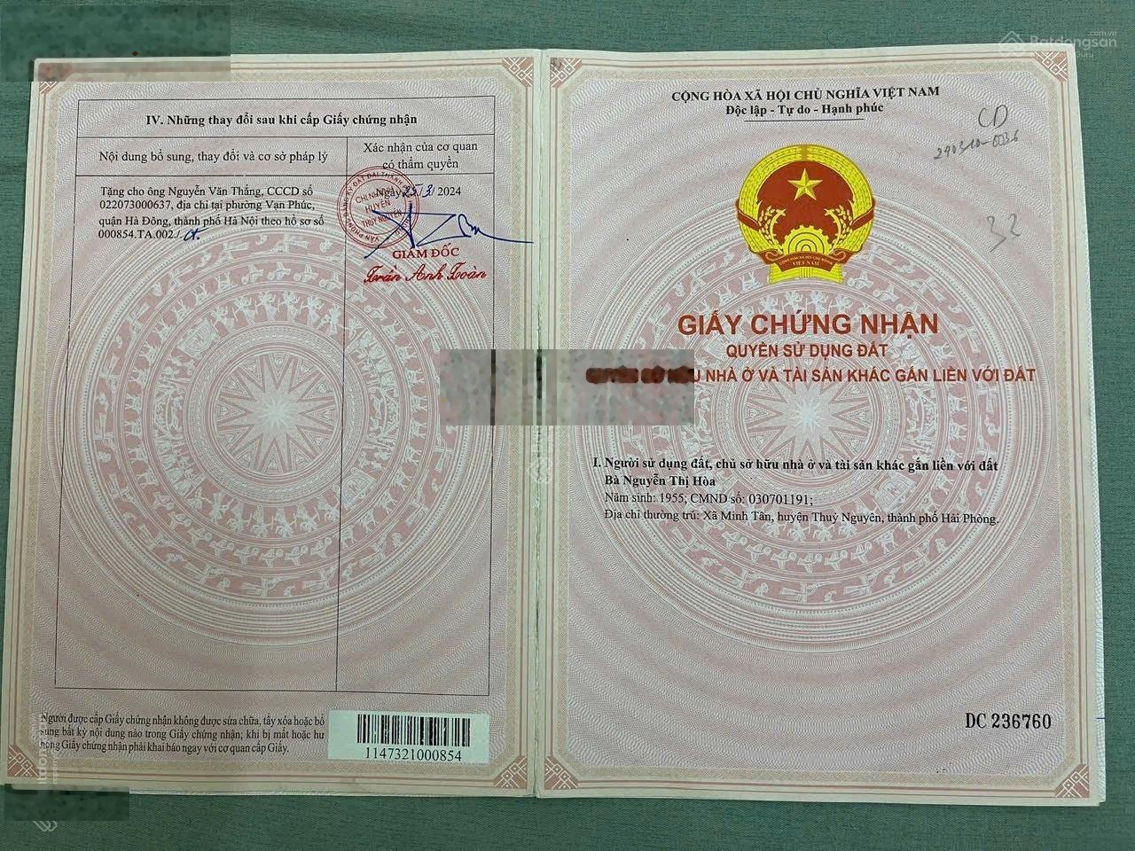 Bán đất 2 mặt tiền tại công viên Minh Đức, Thủy Nguyên, Hải Phòng, 2 tỷ, 135m2