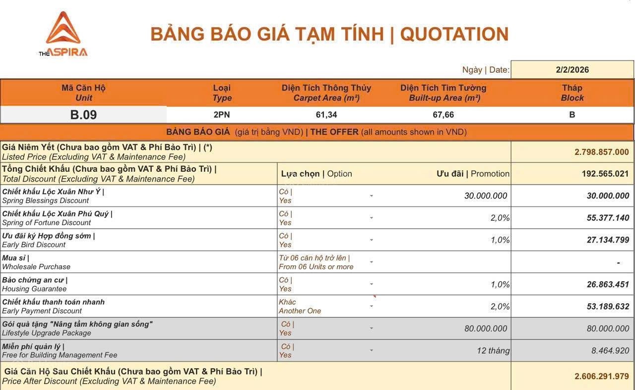 Căn hộ thông minh The Aspira - giỏ hiếm ra căn 2PN view công viên + sông