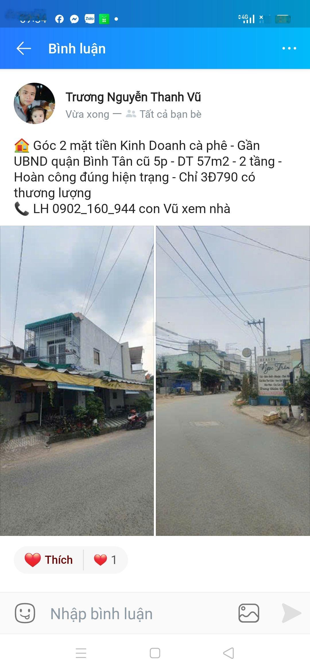 Bán nhà mtkd bình tân chỉ hơn 3 đồng sổ hồng riêng