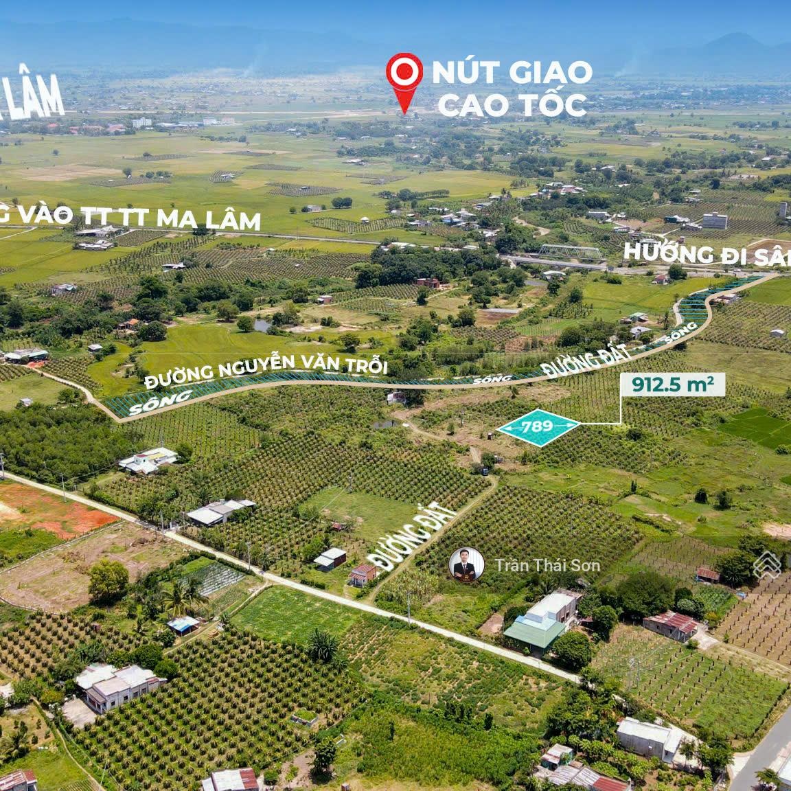 Bán lô đất vuông vức tài chính thấp ngay thị trấn Ma Lâm, ngay điểm xuống cao tốc