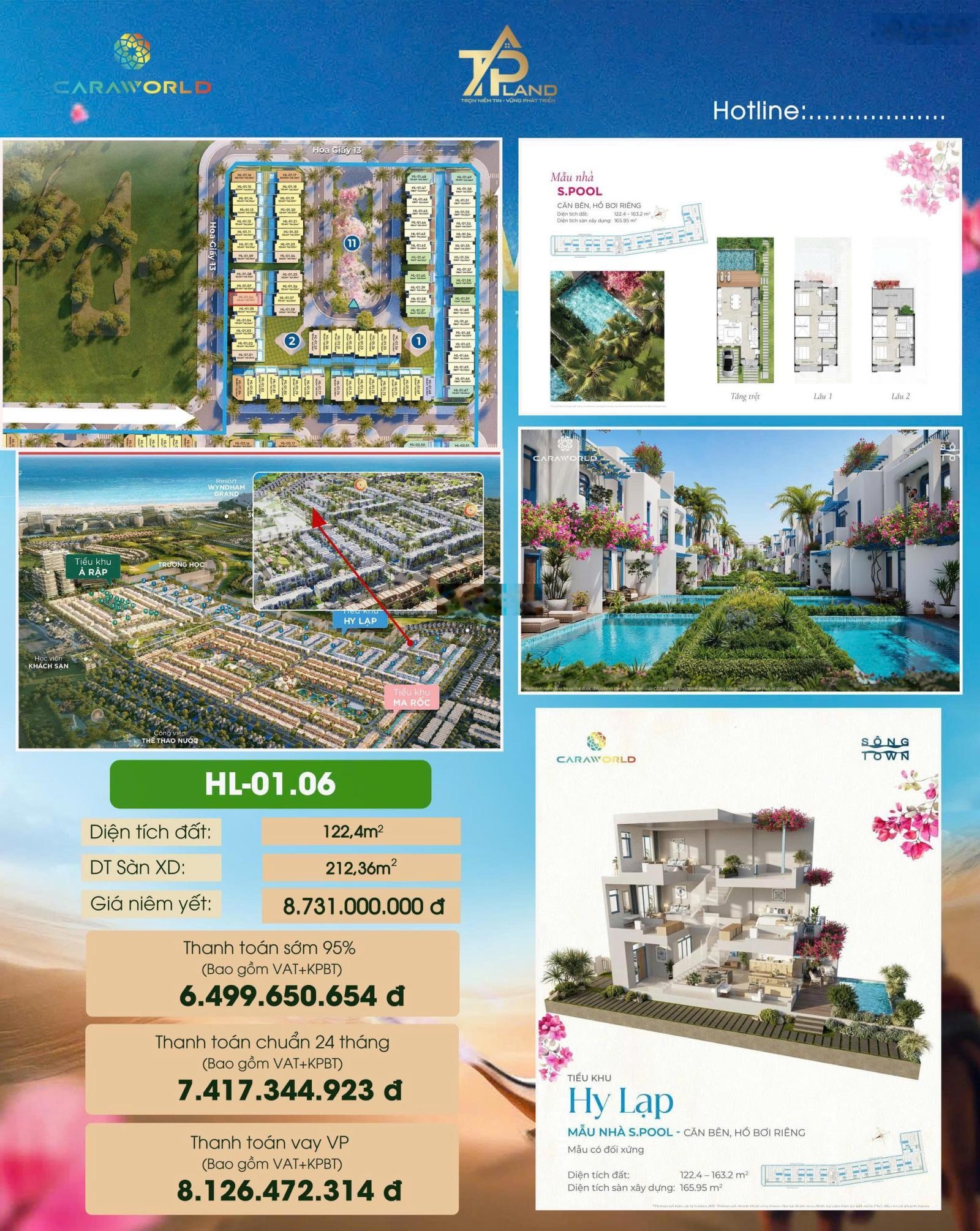 Bán căn nhà phố tại CaraWorld Cam Ranh - 6*20m 122m2 giá chỉ 6,499tỷ ưu đãi lãi suất và ân hạn gốc