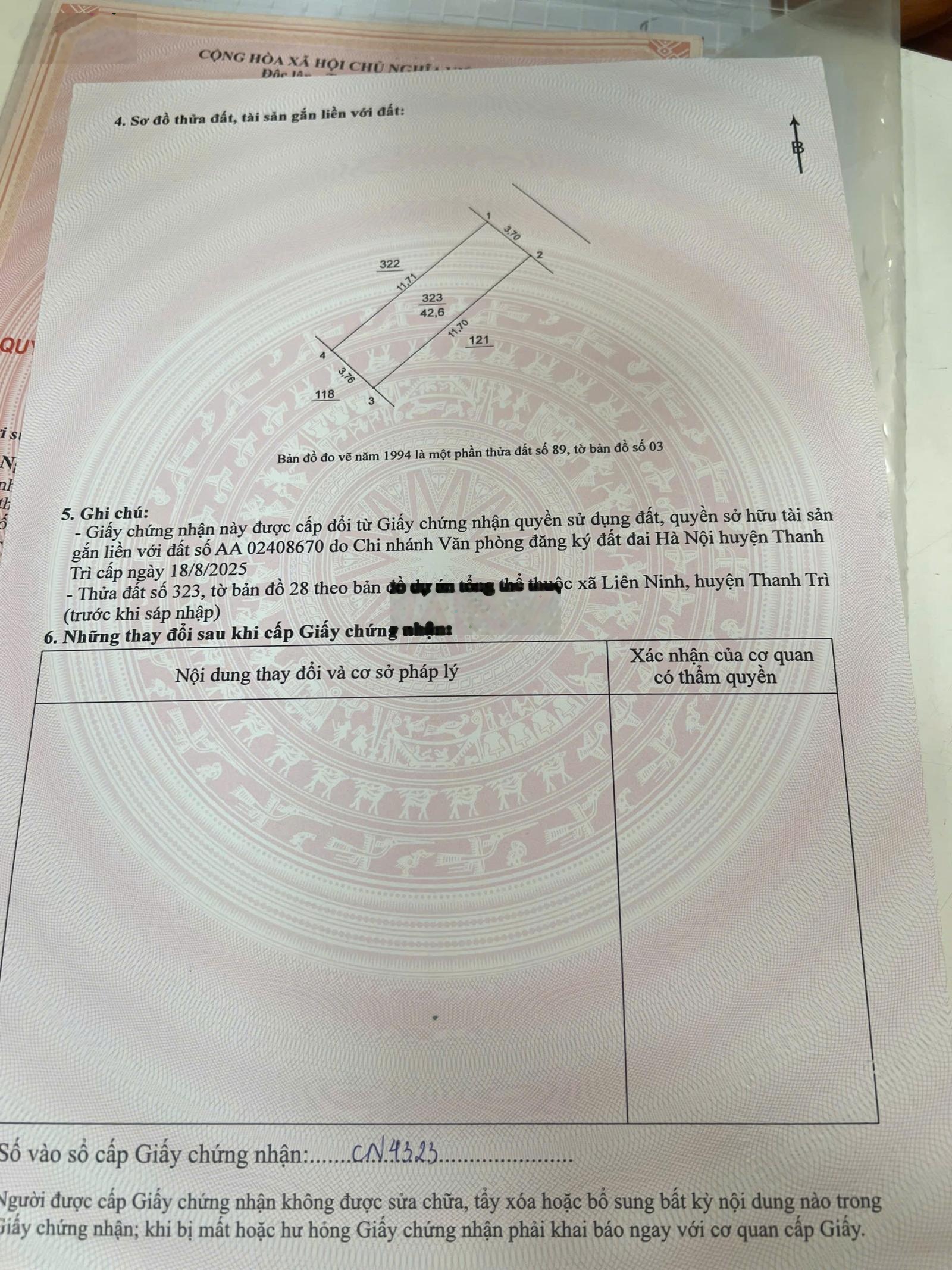 Cần bán cắt lỗ gấp trong năm mảnh 42m2 ở Thanh Trì gần đường cao tốc Pháp Vân Ninh Bình nhỉnh 5 tỷ