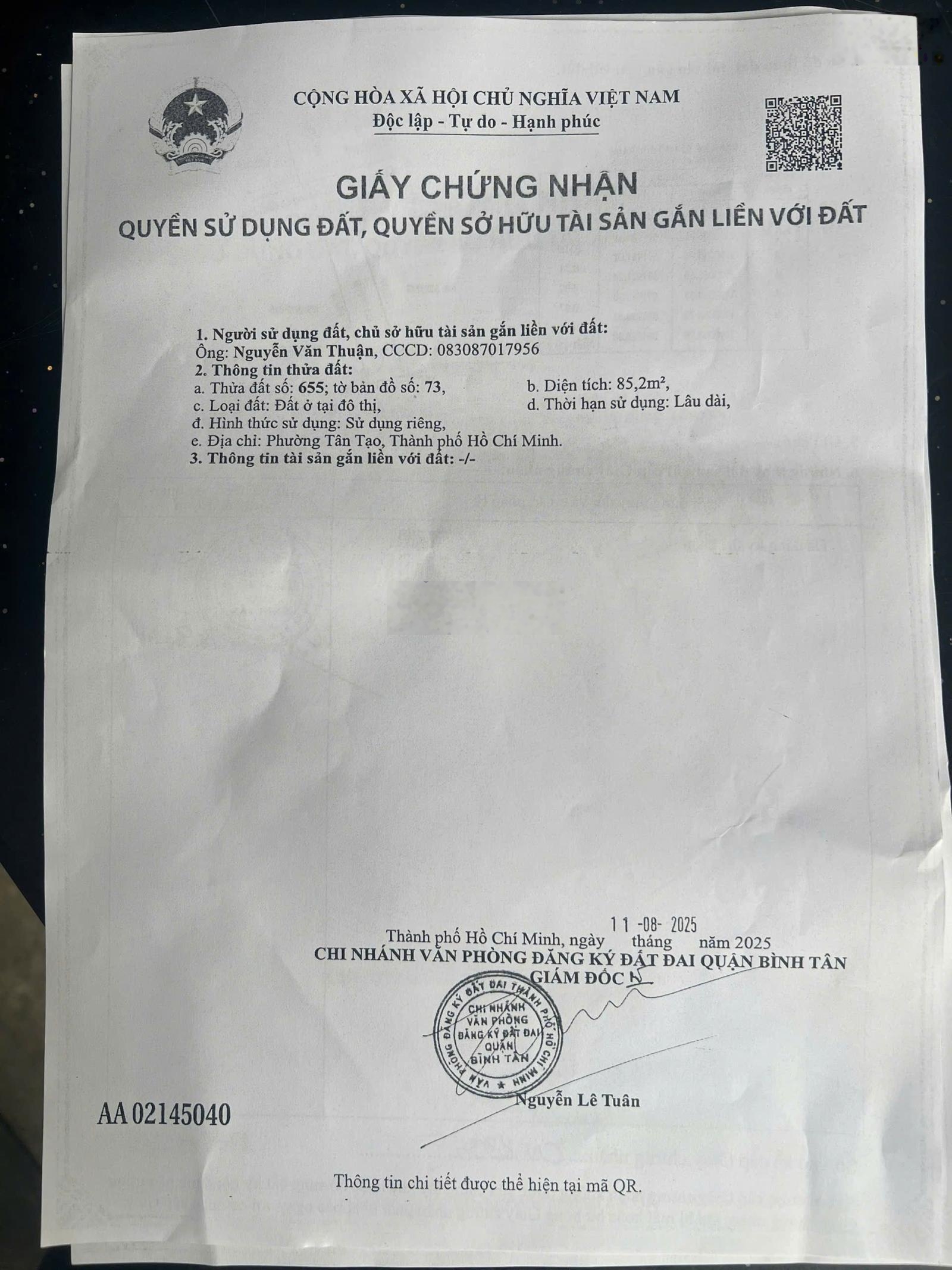 Nhà trọ cấp 4 hẻm 4m 302/3/ đường Lê Đình Cẩn, DT 4*21m nở hậu 4,27m