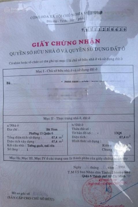 Bán nhà hẻm xe hơi 260 Bà Hom, 4.4 x 16m, cấp 4, giá 5.8 tỷ