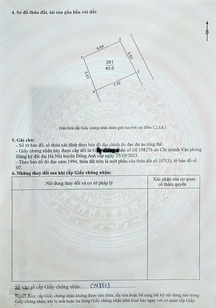 Rẻ nhất Thôn Lỗ Giao , Việt Hùng,Đông Anh !! Chỉ 2,85 tỷ !!! Diện tích 40m.