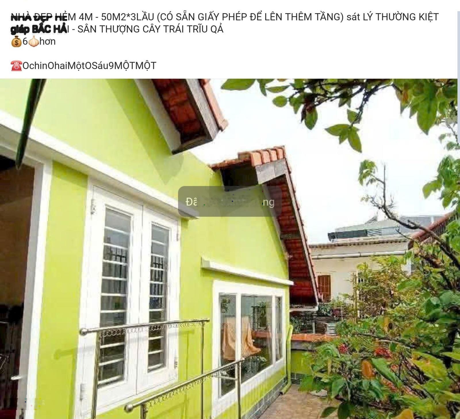 Nhà đẹp hẻm 4m - 50m2*3lầu sát lý thường kiệt giáp bắc hải