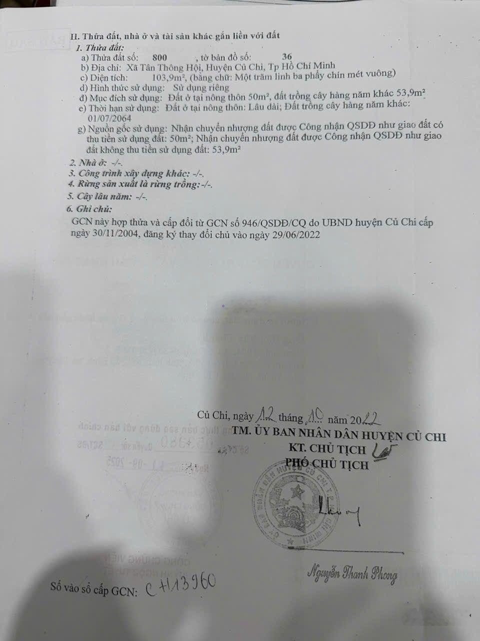 .bán nhà tân thông hội .xã củ chi. ..cách Trường Tiểu học Tân Phú Trung chỉ 500m, đầy đủ tiện ich