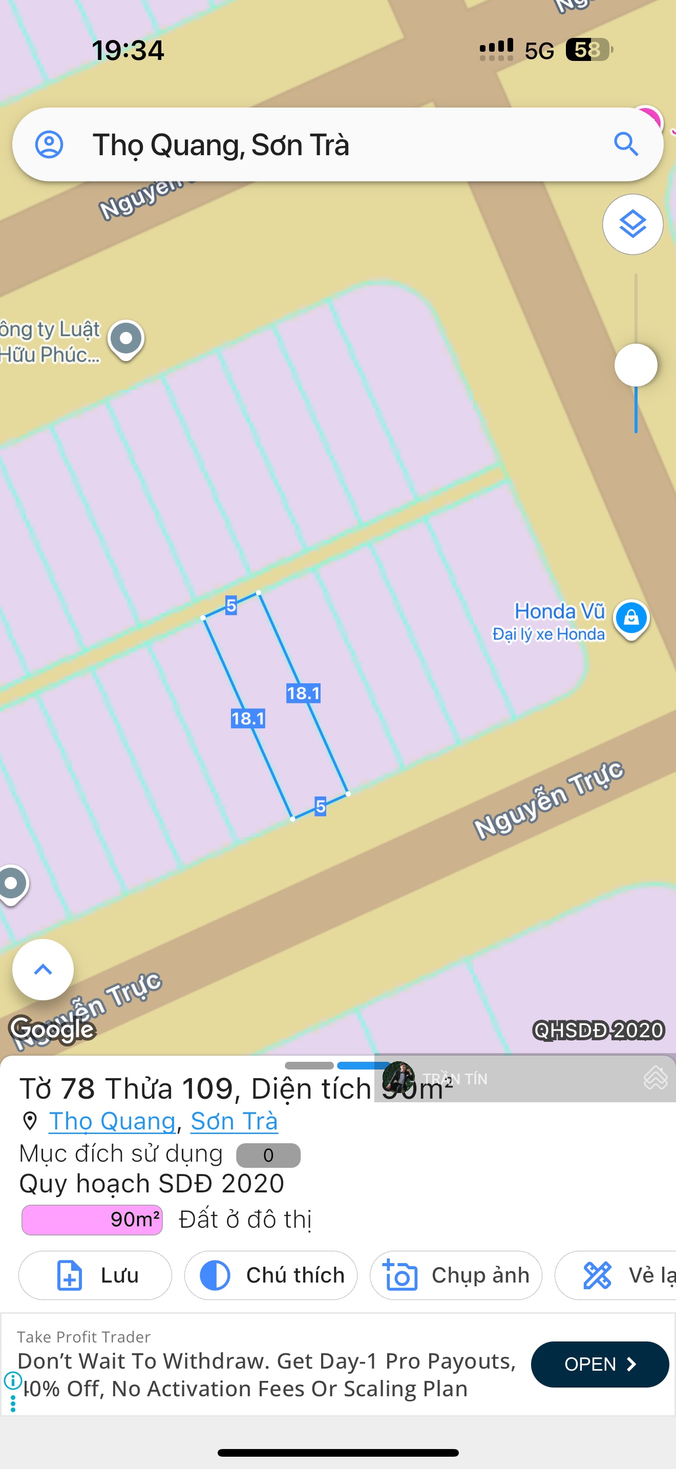 Lô đất mặt tiền đường Nguyễn Trực, Sát Vũ Ngọc Nhạ, cách biển 200M