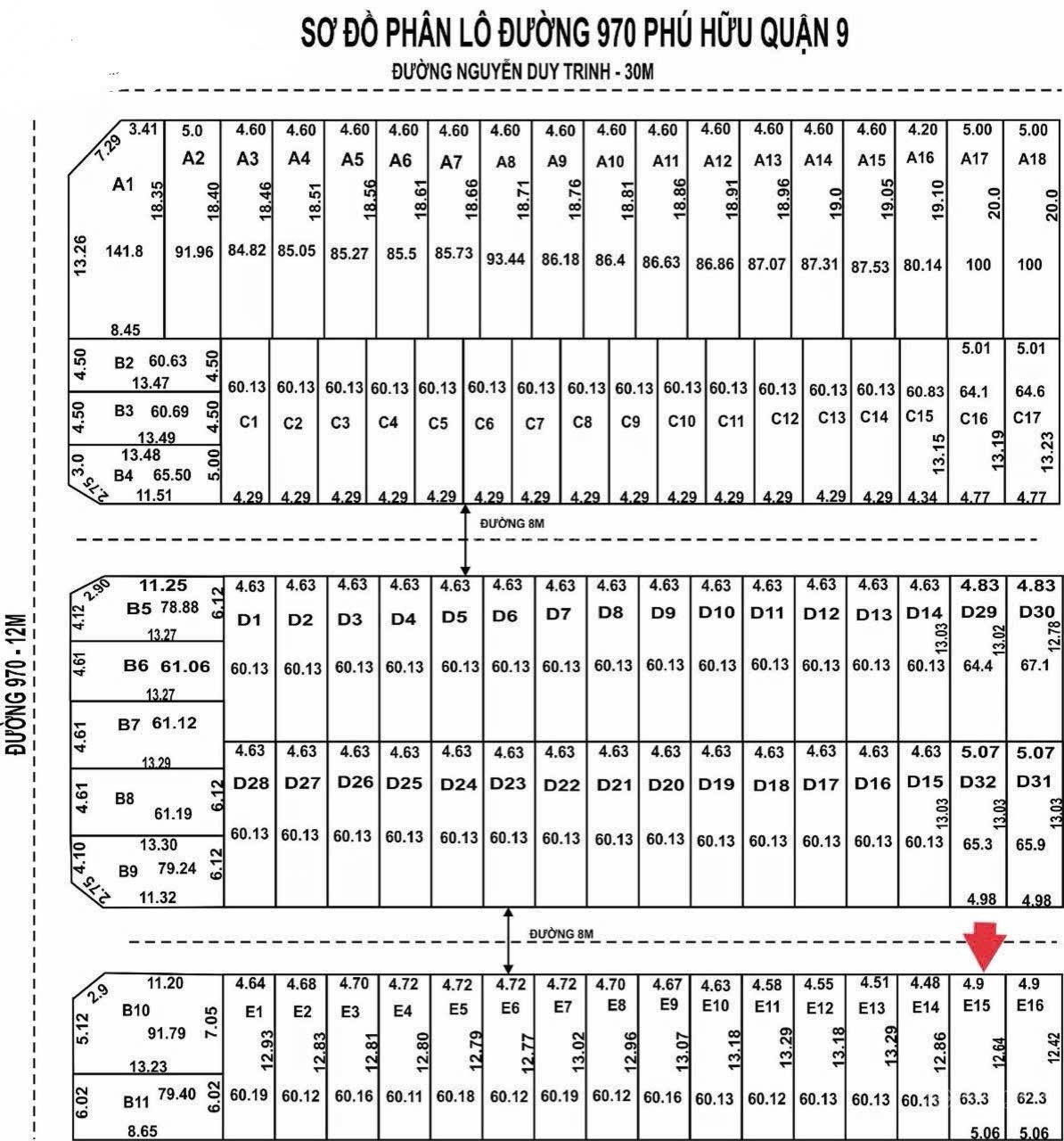 Bán lô đất đường 970, đường nhựa trước nhà 8m diện tích 63.3m2 giá 4,89 tỷ nở hậu LH 0915698839