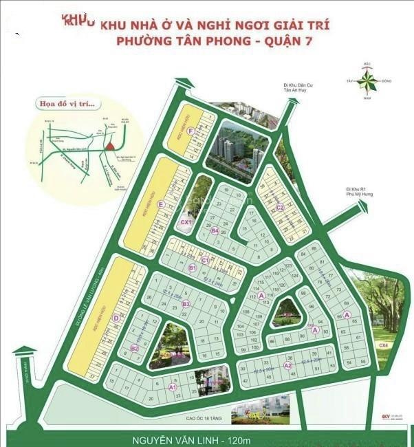 Đất biệt thự khu Sadeco giải trí vivo city Q7,Dt 12,5x20m..Giá 30tỷ