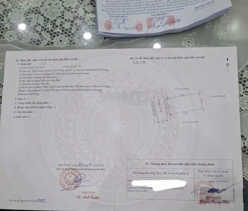 Lô đất 114 m2 tại Trang Quan, An Đồng, An Dương: Lô đất gần ngay PG, sang phố vài bước chân