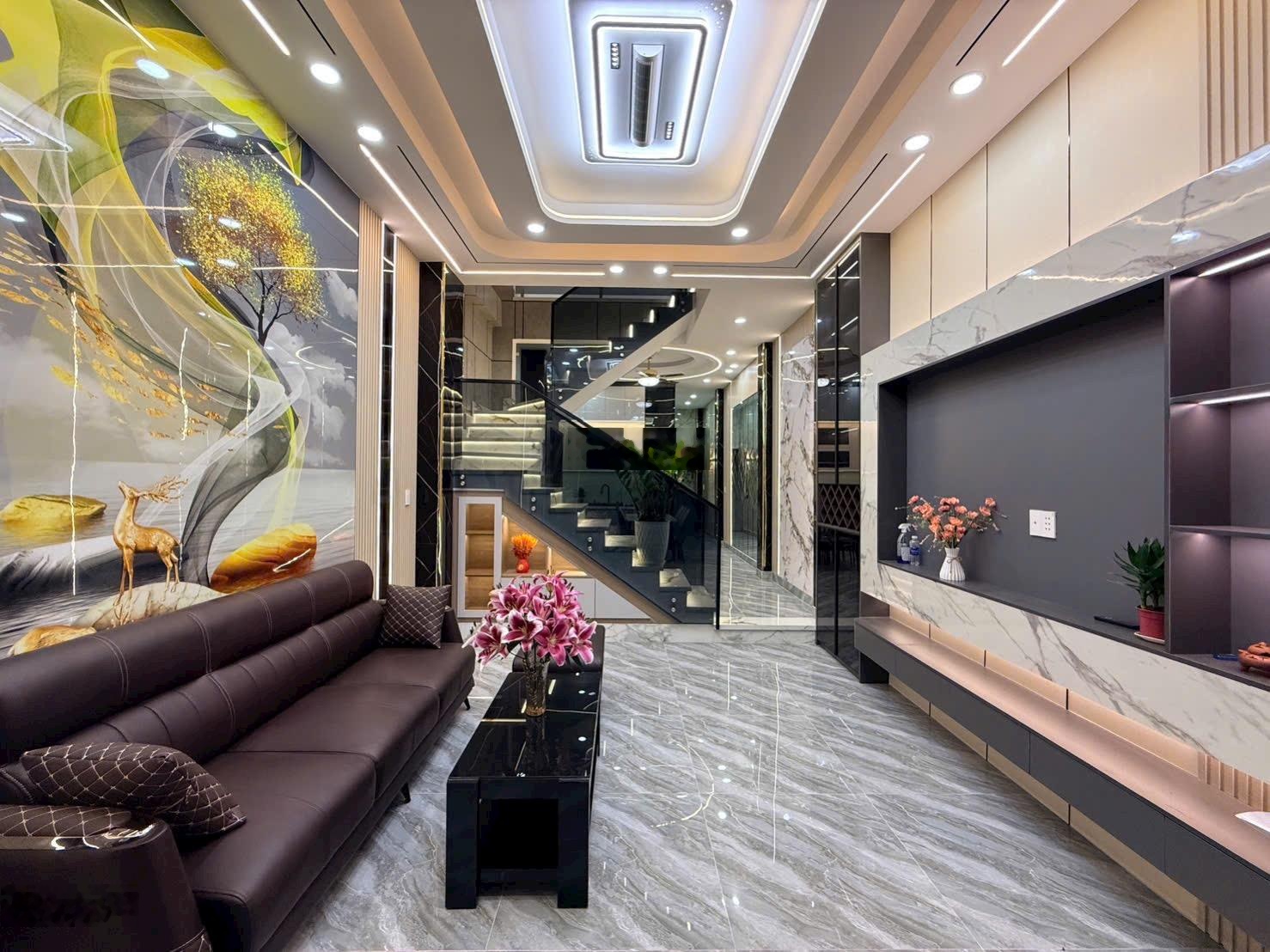 Nhà mới xây 2 lầu hiện đại full nội thất hẻm xe hơi