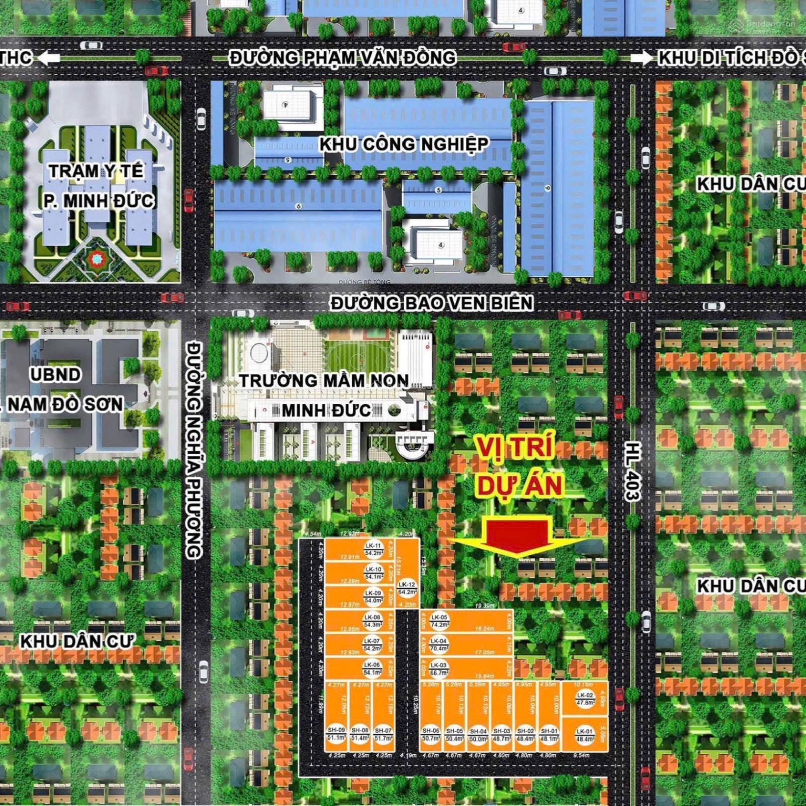 21 lô đất f0 tiềm năng trên trục đường 403 tại Minh Đức - Đồ Sơn - Hải Phòng