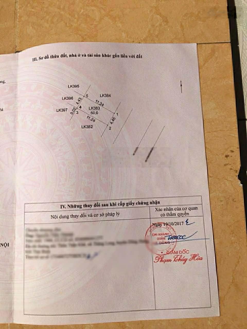 Chính chủ bán đất dịch vụ Dương Nội - khu LK31, hướng Đông Nam, diện tích 50m2 đường rộng 10,5m