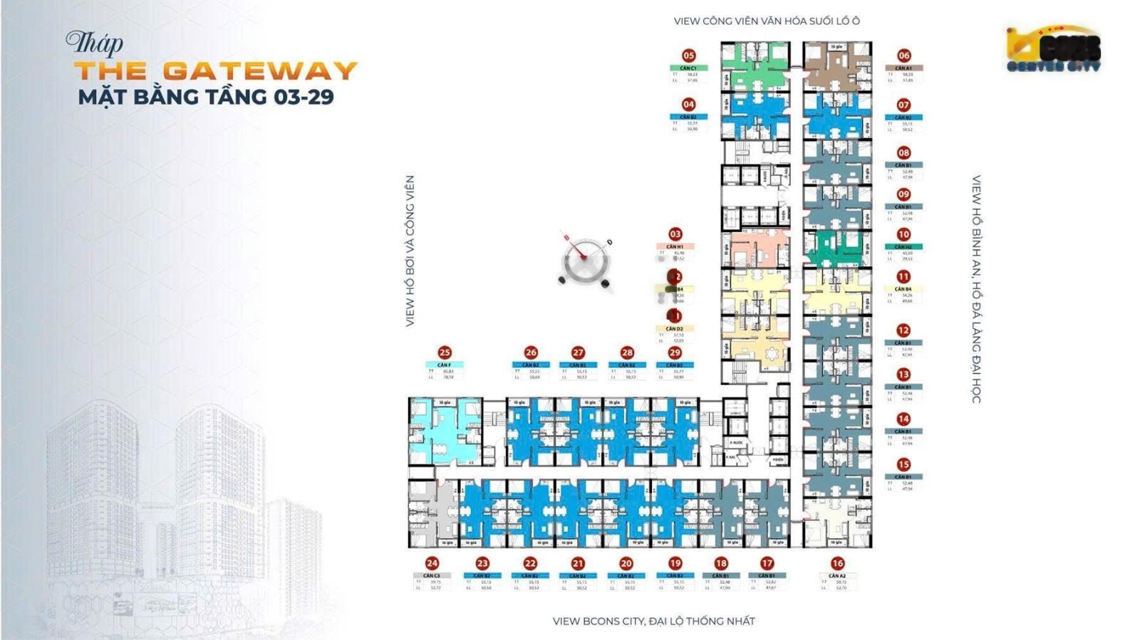 Suất nội bộ Bcons Center City chỉ 2.4tỷ/căn chiết khấu 5.65%, tặng vàng, tivi 65inch