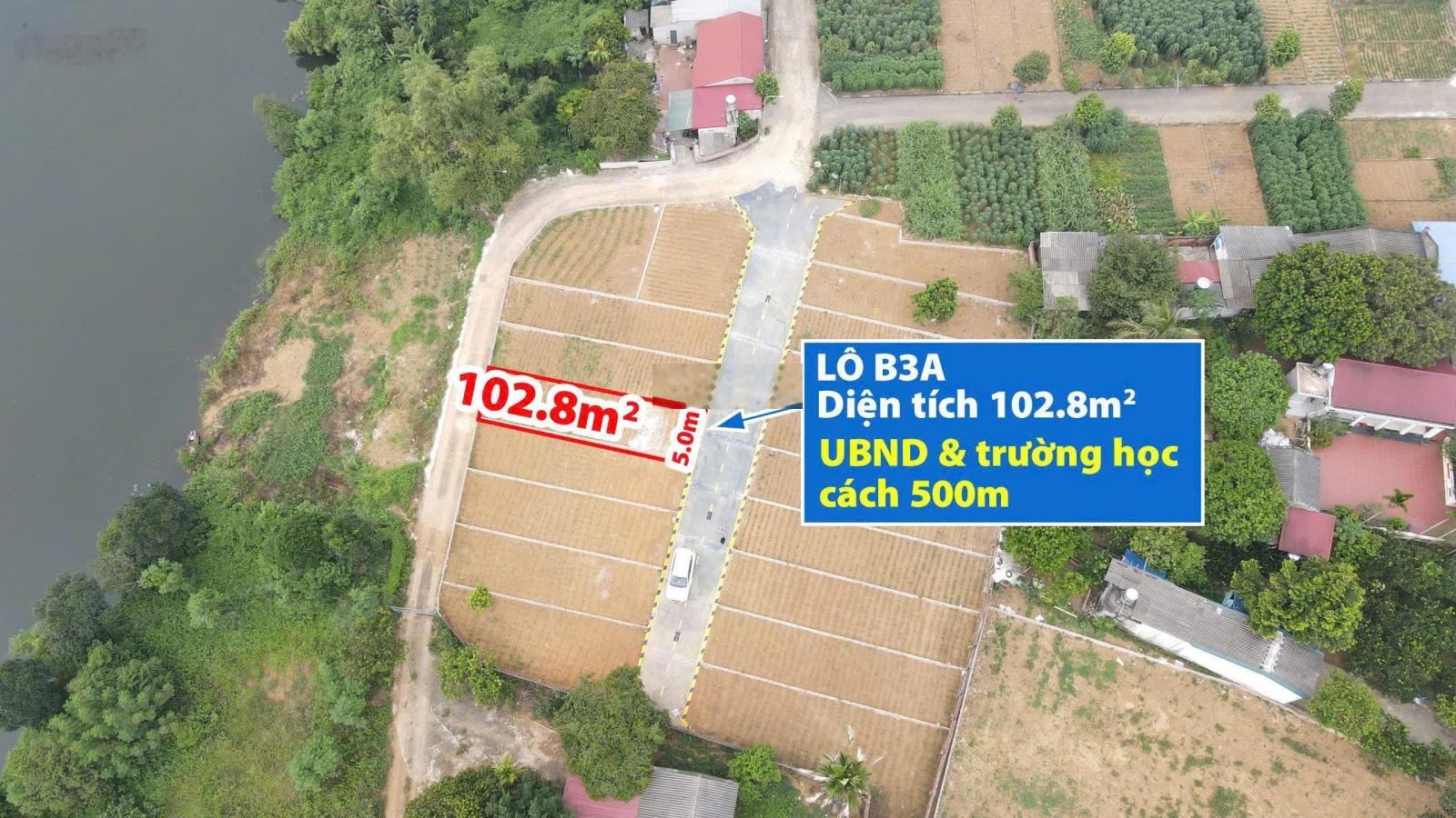 Còn duy nhất 1 lô view hồ 102,8m2 giá chỉ 18tr/m2 cách hồ Đồng Mô 500m, gần trường Lục Quân Sơn Tây