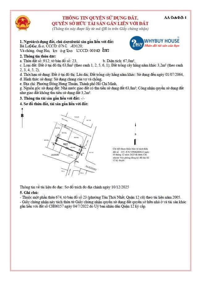 Bán đất sổ đỏ khu phân lô mới giá F1, đường 1/ Tân Thới Nhất 1, 4x16m, giá đẹp 5,3 tỷ