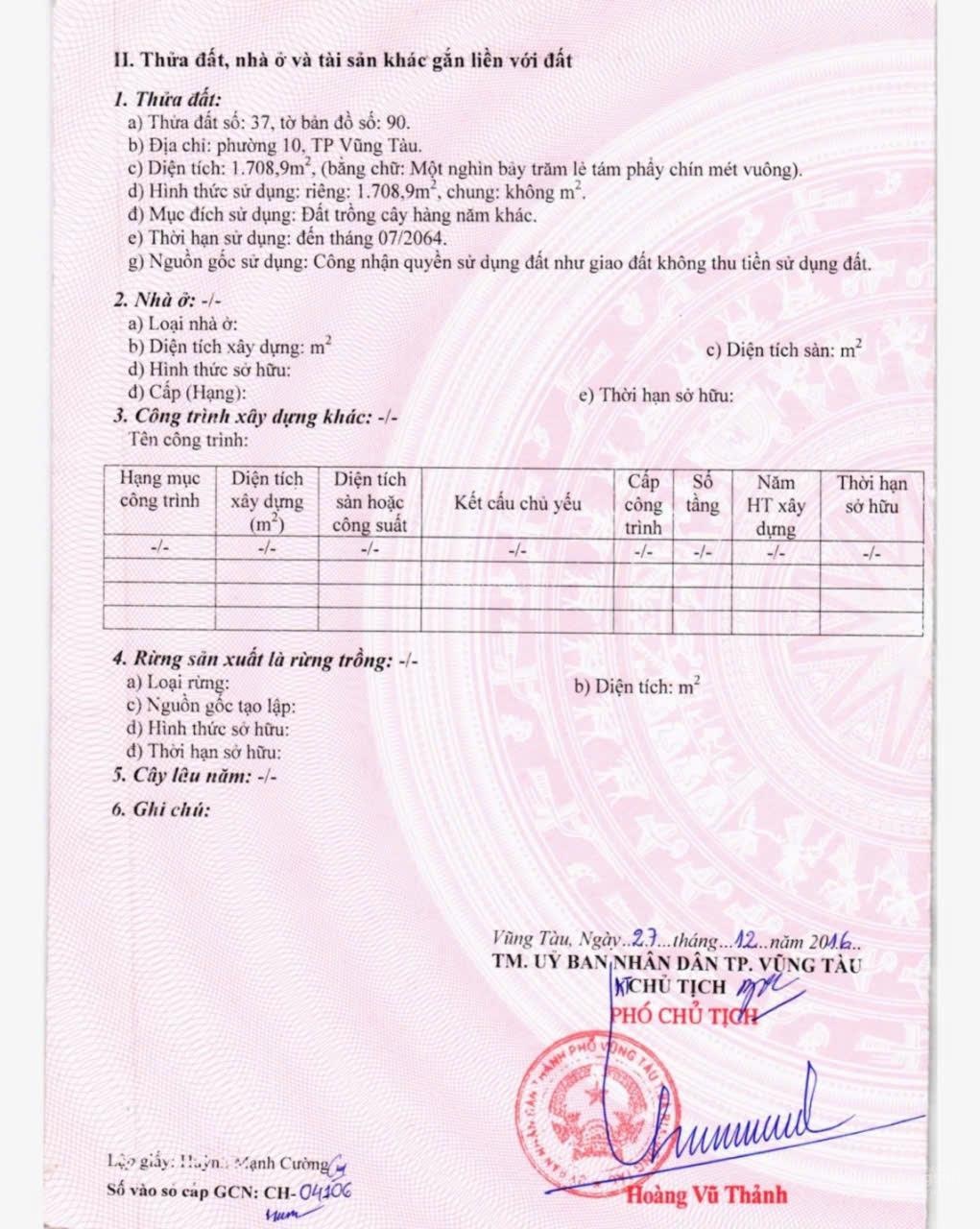 Bán đất mặt tiền đường Hà Huy Tập, phường 10, TP Vũng Tàu, nay thuộc TP HCM