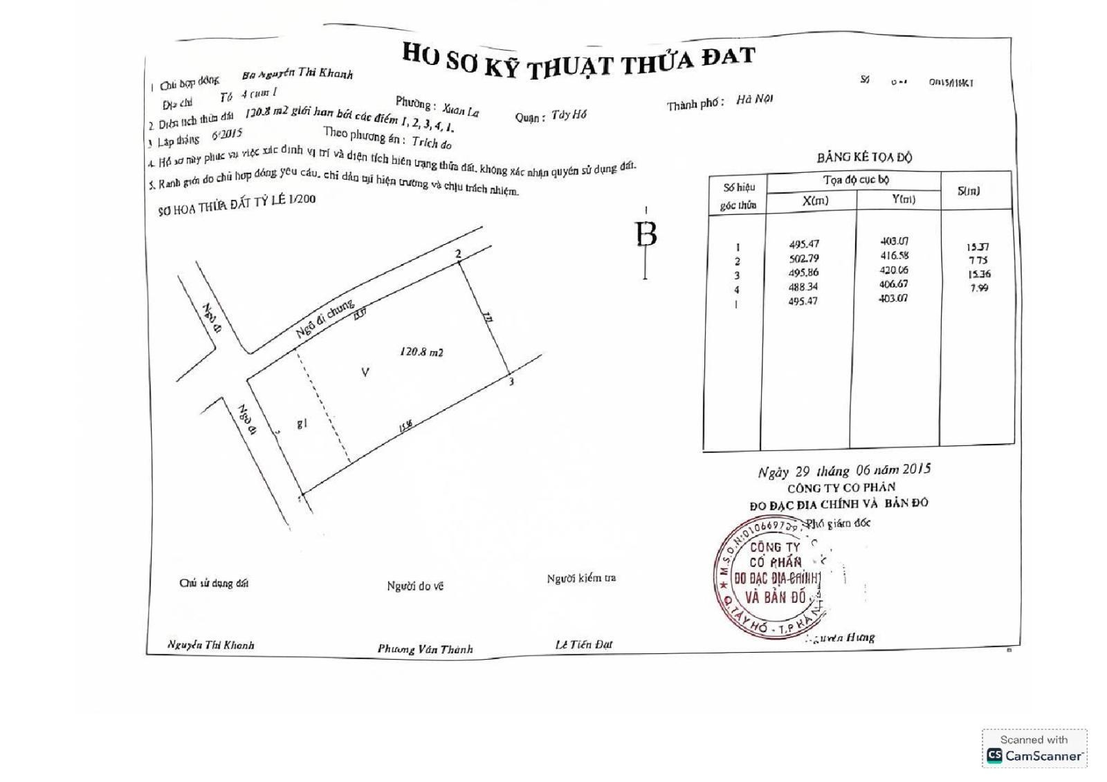 Bán lô đất nông nghiệp chưa có bìa đỏ tổng DT: 120,8 m2, có nhà cấp 4: DT 30 m2